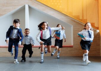 Excited Student in School