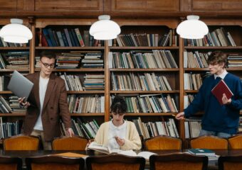 Student in Library